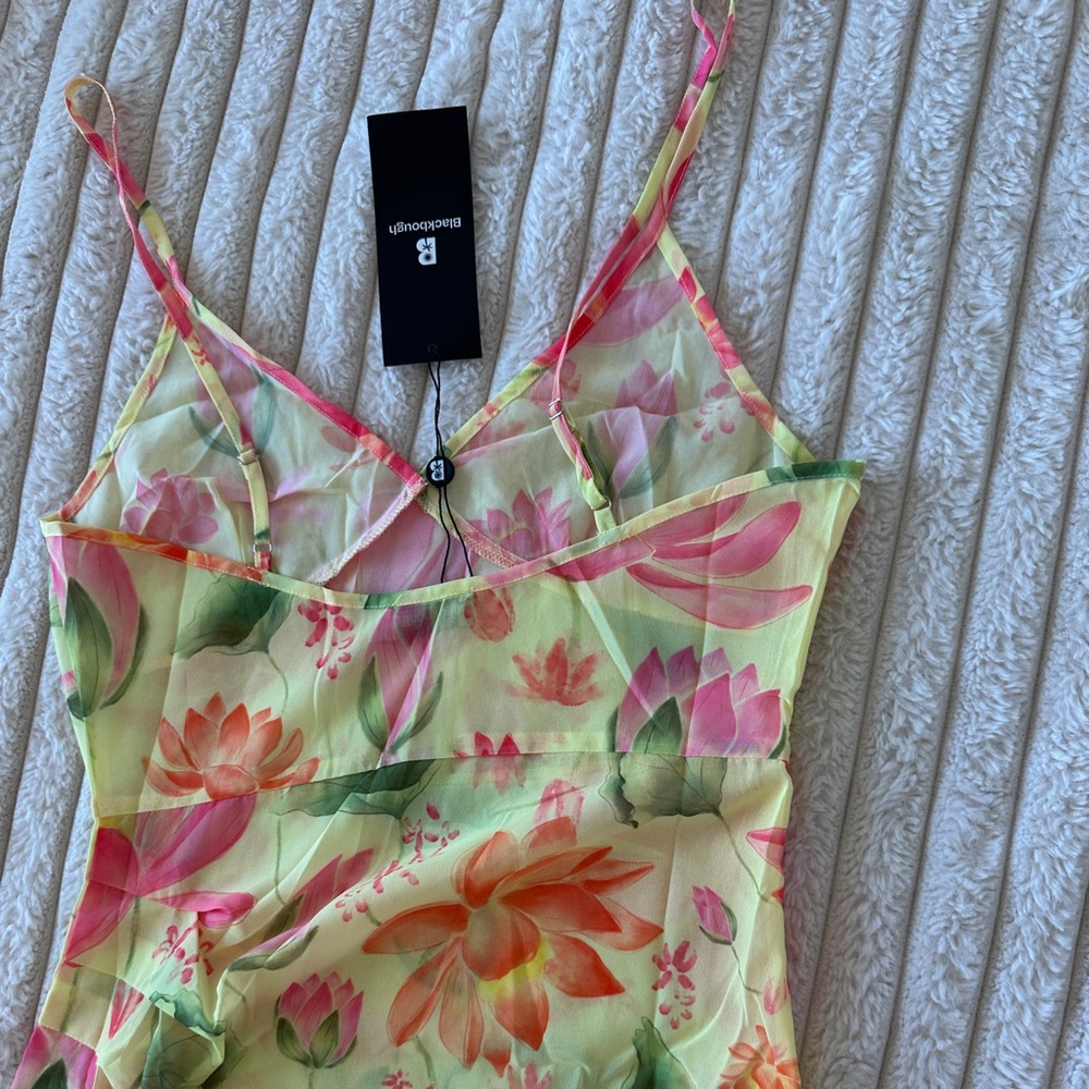 NWT Blackbough Bridget Sheer Sun Dress - Oasis - Asymmetrical Ruffled Slip - Picture 10 of 16